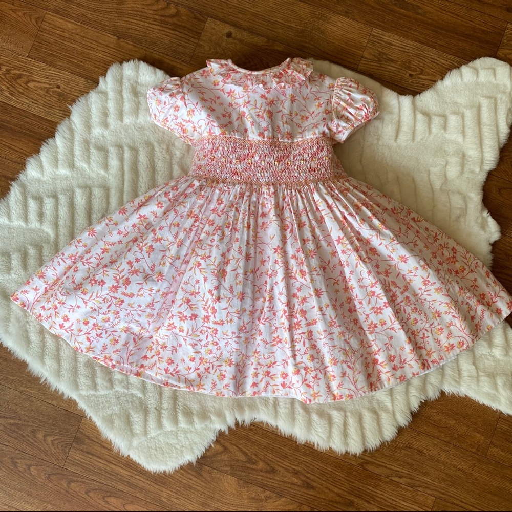 Oscar De La Remta White tangerine flower Dress